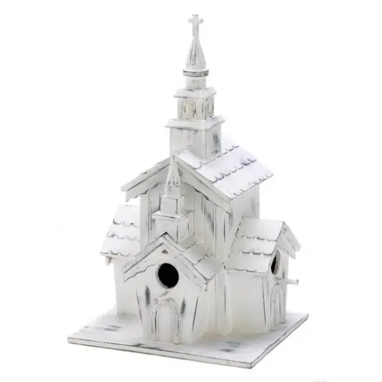 12.75" Little White Chapel Birdhouse {1}