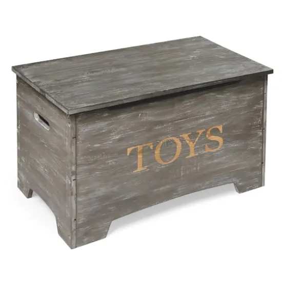 Badger Basket Vintage Gray Solid Wood Rustic Toy Box {1}
