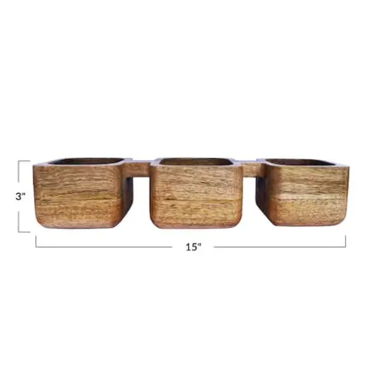 Hello Honey&reg; Natural 3-Section Mango Wood Dish {7}