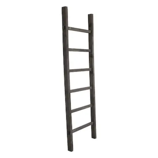 Hello Honey&reg; 76.8" Black Wood Decorative Blanket Ladder {4}