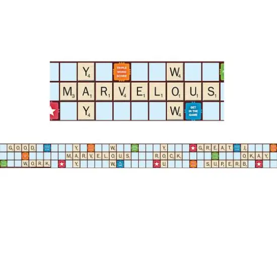 Eureka&reg; Scrabble&trade; Letters Extra Wide Die Cut Deco Trim&reg;, 111ft. {3}