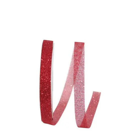 JAM Paper 5/8" x 25yd. Glitter Corsage Mesh Ribbon Rose {2}