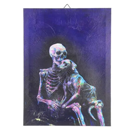 12" x 17" Skeleton with Dog Canvas Wall Art by Ashland&reg; {1}