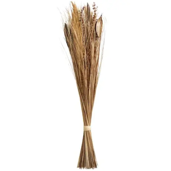 Brown Dried Large Leaf Plant & Branch Bundle {5}