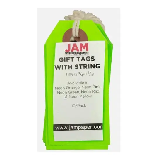 JAM Paper Tiny Gift Tags with String, 100ct. Neon Green {5}