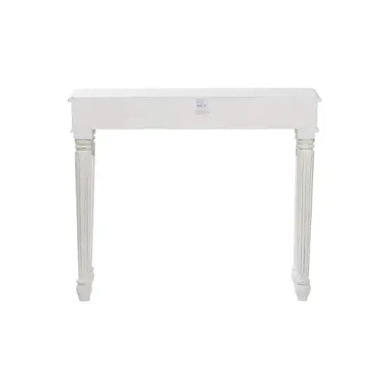 White Farmhouse Mango Wood Console Table, 30" x 36" {7}