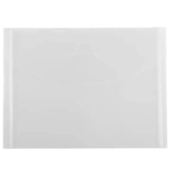 JAM Paper 5.5" x 7.375" Clear Plastic Tuck Flap Closure Envelopes, 12ct. {1}