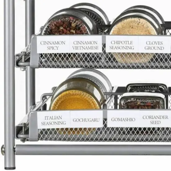 NEX&trade; 3-Tier 30-Bottle Metal Spice Rack with Drawer Organizer {4}