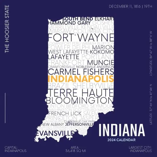 TF Publishing 2024 Home: Indiana Wall Calendar {1}