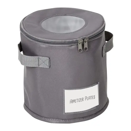 Honey Can Do Gray 8" Round Dinnerware Storage Box {1}