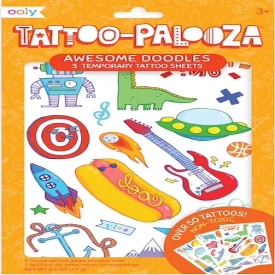 OOLY Tattoo-Palooza Awesome Doodles Temporary Tattoo Set {1}