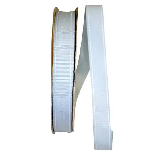 Reliant 7/8" x 50yd. Grosgrain Saddle Stitch Ribbon Light Blue {1}