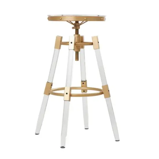 27" Gold Acrylic Bar Stool with Clear Acrylic Accents {4}