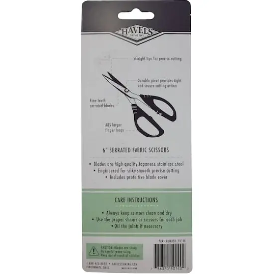 Havel's&trade; 6" Serrated Sew Creative Large Finger Loop Scissors {4}