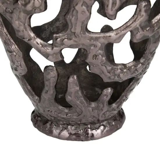 20" Contemporary Aluminum Vase Black {4}