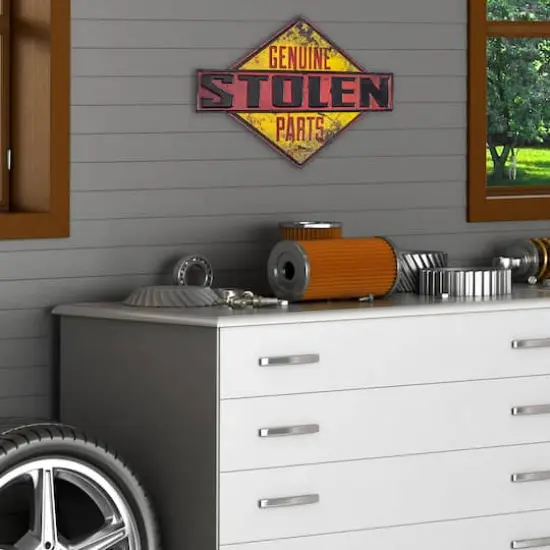 American Art D&eacute;cor&trade; 18.25" Genuine Stolen Parts Embossed Metal Sign {3}