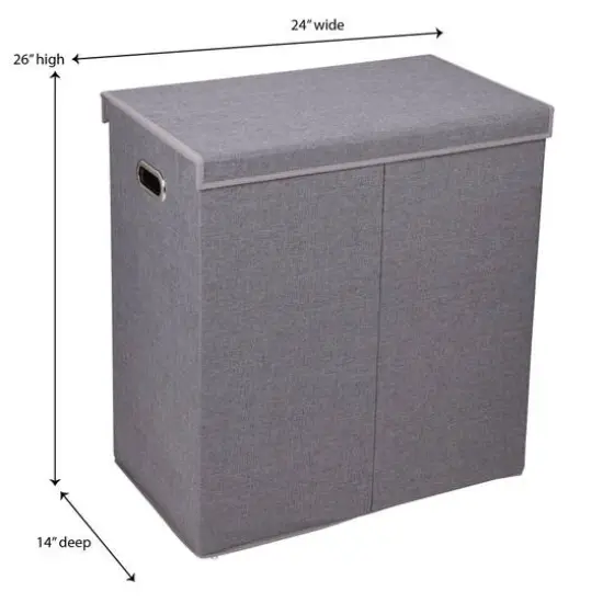 Household Essentials Collapsible Laundry Sorter with Lid Gray {6}