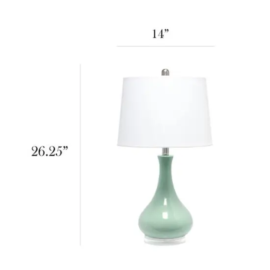 Lalia Home 26" Droplet Table Lamp with Fabric Shade Aqua {4}