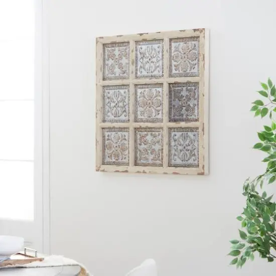 31" White Metal Rustic Floral Wall D&eacute;cor {9}