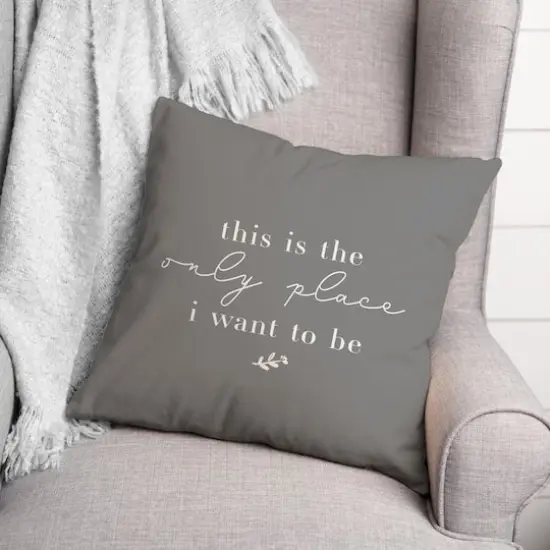 18" x 18" Only Place Versatile Throw Pillow Gray {3}
