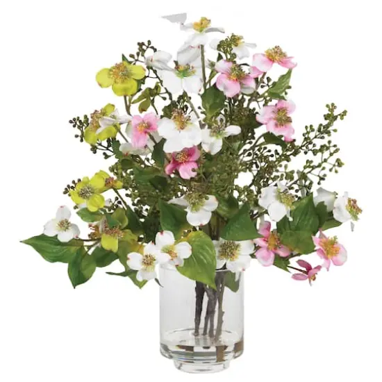15" Dogwood Arrangement in Vase {1}