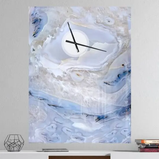 Designart 'Agate Stone Background Modern Rectangular Wall Clock {3}