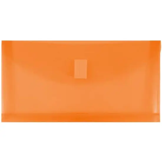 JAM Paper 5.25" x 10" Plastic Hook & Loop Closure Envelopes, 12ct. Orange {1}