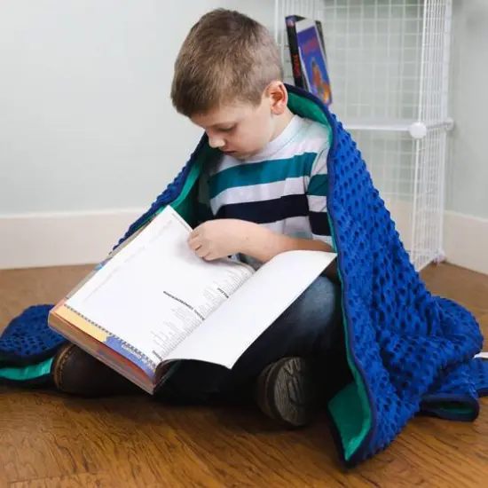 Bouncyband&reg; 56" x 36" Soft Fleece Weighted 7lb. Small Sensory Blanket for Kids {6}