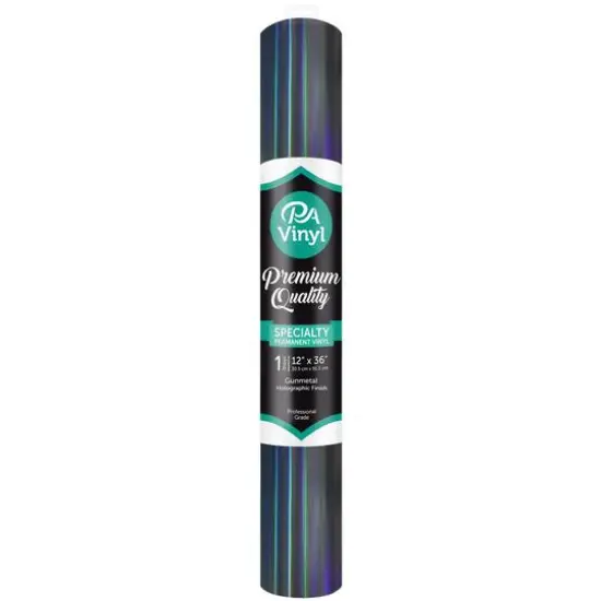 PA Vinyl Holographic Permanent Adhesive Vinyl Gunmetal {1}