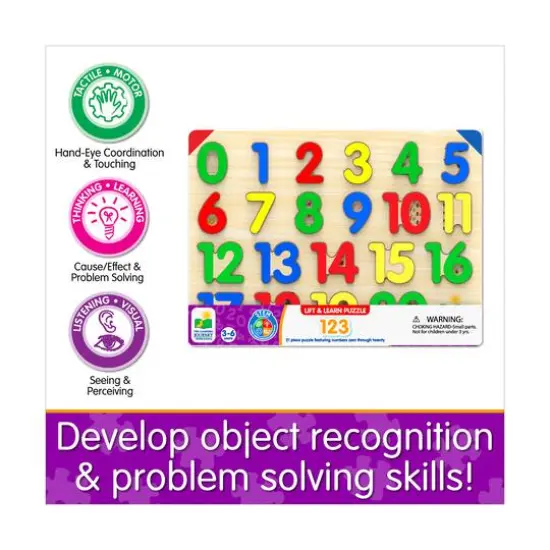 Lift & Learn Puzzle - 123: 21 Pcs {8}