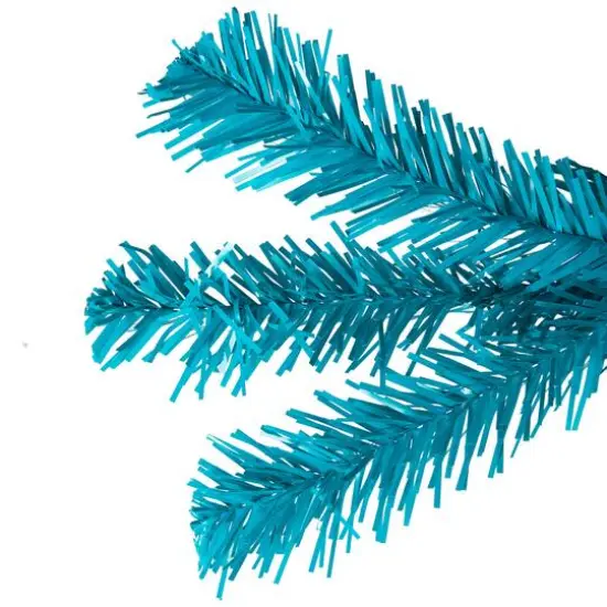 7ft. Pre-Lit Medium Turquoise Pine Artificial Christmas Tree, Clear Lights {5}