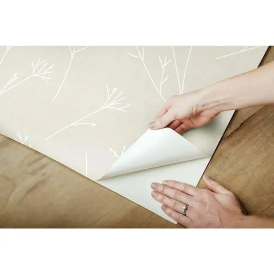 RoomMates Twigs Peel & Stick Wallpaper Beige and white {9}