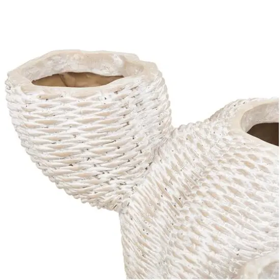 Cream Resin Cactus Textured Planter {6}