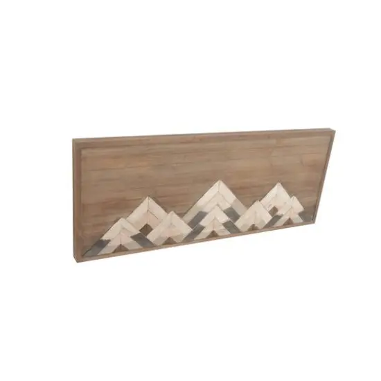 39" Brown Wood Farmhouse Abstract Wall Decor {3}