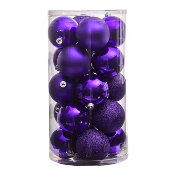 20ct. 3" Purple Shatterproof Christmas Ornaments {4}