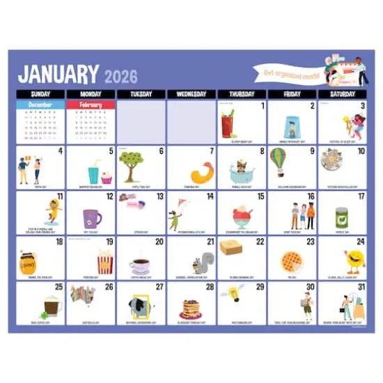 2026 Every Day's A Holiday Large Desk Pad Monthly Blotter Calendar {1}