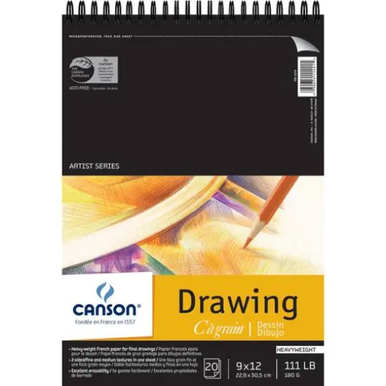 Canson&reg; Artist Series Wire Bound Pure White Drawing Pad {1}