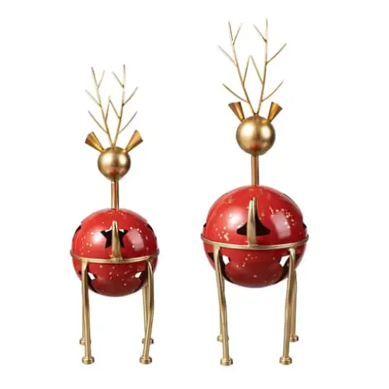 Glitzhome&reg; Christmas Reindeer Bell Set {8}