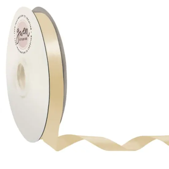 Gwen Studios Single Faced Satin Ribbon Ivory {1}