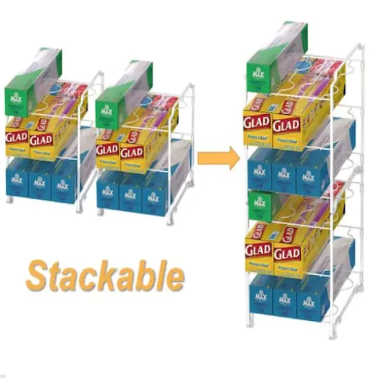 NEX&trade; Kitchen Wrap Organizer Rack, 2ct. White {8}