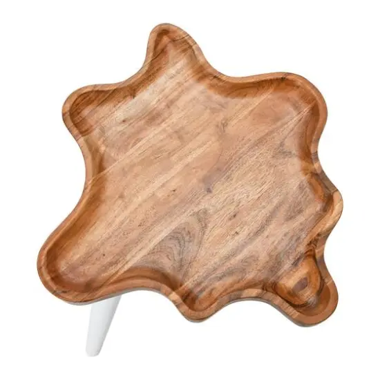 Hello Honey&reg; Wood Wavy Edge End Table {7}
