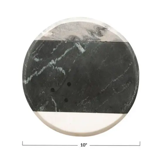 Hello Honey&reg; 10" Gray, Black & White Marble Cheese & Cutting Board {10}