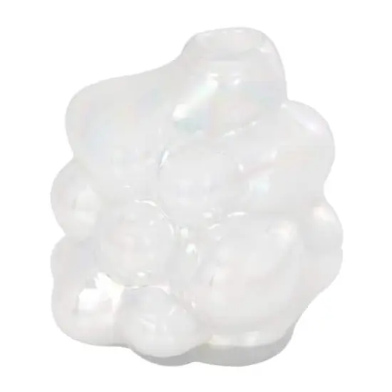 8" Clear Abstract Handmade Bubble Glass Vase {1}