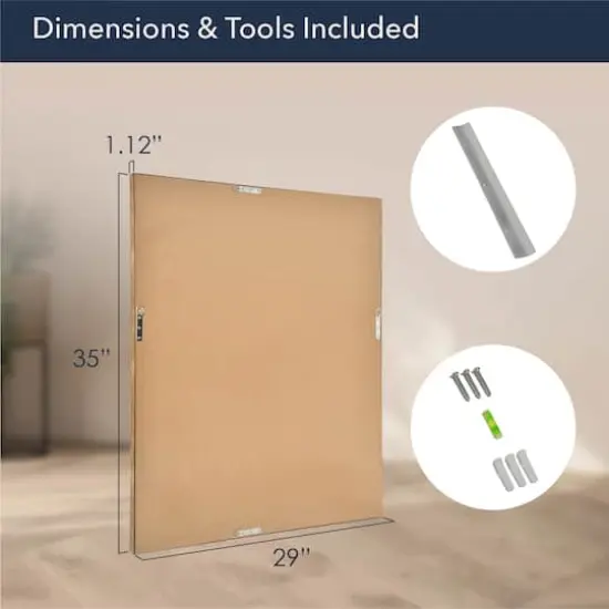 Head West Antique Gold Rectangular Framed Wall Vanity Mirror - 35" x 29" {8}