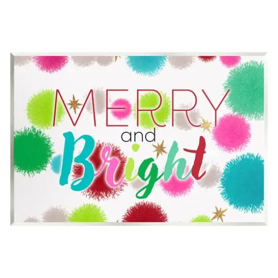 Stupell Industries Merry & Bright Bold Holiday Phrase Wall Plaque Art {1}