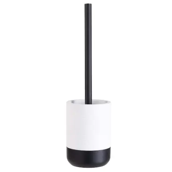 Bath Bliss Black & White ToiletBrush & Holder Set {3}