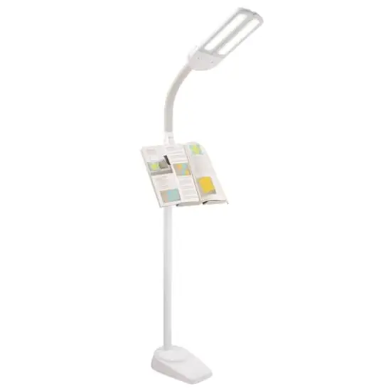 OttLite&nbsp;White Dual Shade LED Floor Lamp with USB Charging Station {3}
