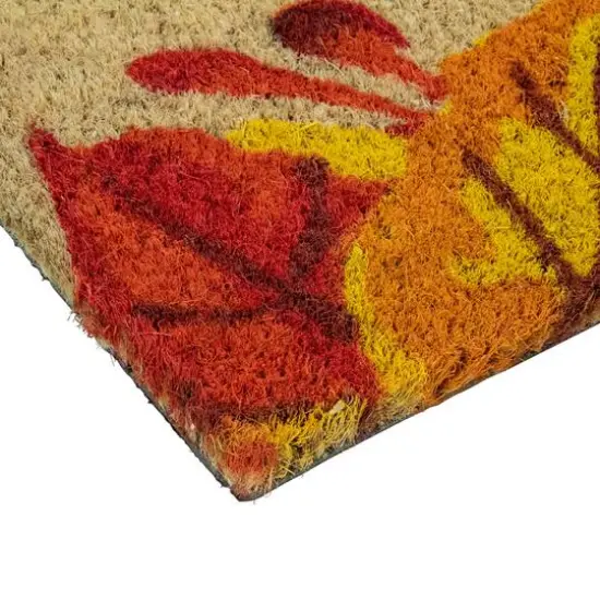 Leafy Fall Harvest Rectangular Welcome Doormat {6}