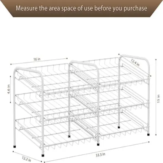 NEX&trade; 3-Tier Stackable Soda Can Rack Organizer, 2 Pack Brown {4}