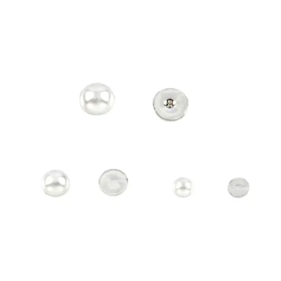 Plastic Flatback Pearls Mix by Bead Landing&trade; Silver {3}